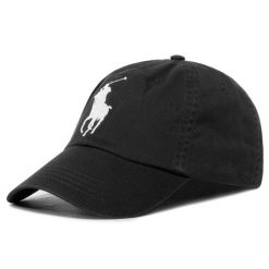 Czapka z daszkiem Polo Ralph Lauren. Czarne czapki damskie Polo Ralph Lauren, bez wzorów, sportowe. Za 319.99 zł.