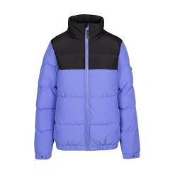 Kurtka Ocieplana Damska Harding. Niebieskie kurtki sportowe damskie Trespass, l, bez wzorów, z puchu, bez ramiączek, bez kaptura, trekkingowe. Za 173.99 zł.