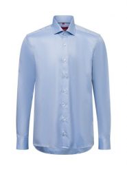 Finshley & Harding Koszula Mężczyźni Slim Fit Bawełna niebieski, 45. Niebieskie koszule męskie Finshley & Harding, m, bez wzorów, z bawełny, eleganckie, bez kołnierzyka, bez ramiączek. Za 199.95 zł.