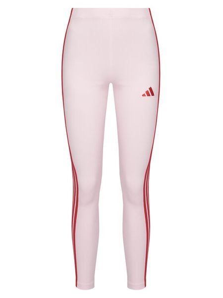 Adidas Legginsy Essentials 3-Stripes KC5180 Różowy Slim Fit. Czerwone legginsy damskie Adidas, bez wzorów, z bawełny. Za 129.99 zł.