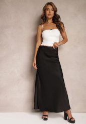Czarna Satynowa Spódnica Maxi High Waist Formia. Czarne spódnice damskie Renee, l, bez wzorów, z satyny, z podwyższonym stanem, maxi. Za 109.99 zł.