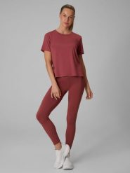 4F Legginsy treningowe szybkoschnące damskie - brązowe XXL. Brązowe legginsy damskie 4F, bez wzorów. Za 119.99 zł.