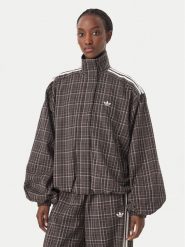 Adidas Bluza Blousy Check Track Top LG3953 Brązowy Regular Fit. Brązowe bluzy damskie Adidas, m, bez wzorów, z syntetyku, bez ramiączek, bez kaptura. Za 369.99 zł.