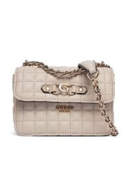 Guess Torebka Nadira Mini HWQG84 24780 Beżowy. Brązowe torebki do ręki damskie Guess, z aplikacjami, ze skóry, bez dodatków. Za 469.99 zł.