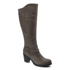 Brązowe Kozaki Pollonus Damskie Stylowe Obuwie. Brązowe kozaki damskie Pollonus, bez wzorów, z nubiku, przed kolano, bez obcasa, na obcasie, bez zapięcia. Za 339.00 zł.