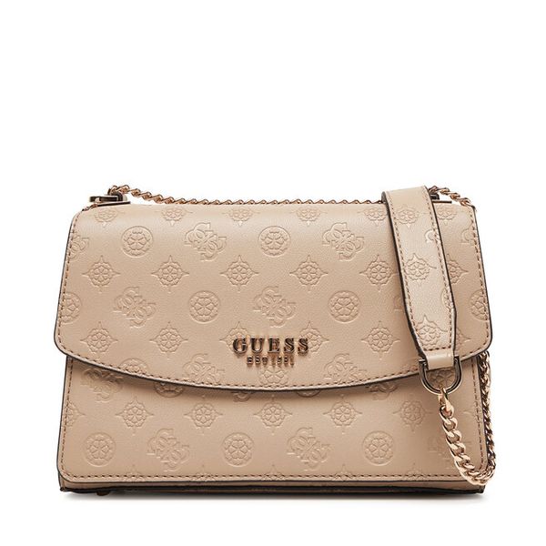 Torebka Guess. Brązowe listonoszki damskie Guess, z aplikacjami, bez dodatków. Za 319.99 zł.