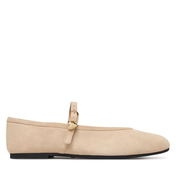 Baleriny LOVE MOSCHINO. Brązowe balerinki damskie Love Moschino, bez wzorów, bez obcasa, bez zapięcia. Za 729.99 zł.