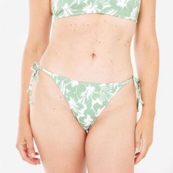 Dół kostiumu kąpielowego surfingowego damski Roxy Flower. Zielone bikini Roxy, bez wzorów, z elastanu. W wyprzedaży za 79.99 zł.