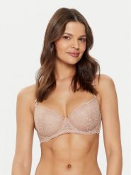 Hunkemöller Biustonosz z fiszbiną Anya 206262 Beżowy. Brązowe biustonosze Hunkemöller, bez wzorów, z syntetyku. Za 99.99 zł.