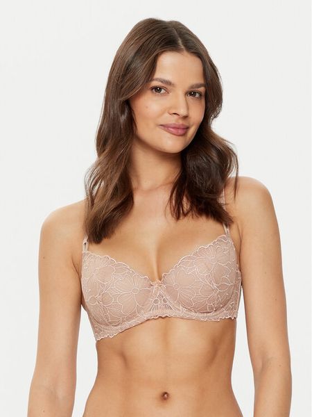 Hunkemöller Biustonosz z fiszbiną Anya 206262 Beżowy. Brązowe biustonosze Hunkemöller, bez wzorów, z syntetyku. Za 99.99 zł.