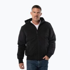 Kurtka męska Pitbull York Hooded. Czarne kurtki męskie PITBULL, m, bez wzorów, z elastanu, bez kaptura. Za 299.99 zł.