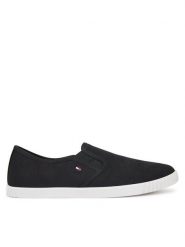 Tommy Hilfiger Tenisówki Canvas Slip-On Sneaker FW0FW08640 Czarny. Czarne trampki i tenisówki damskie Tommy Hilfiger, bez wzorów, z materiału, bez zapięcia. Za 309.99 zł.