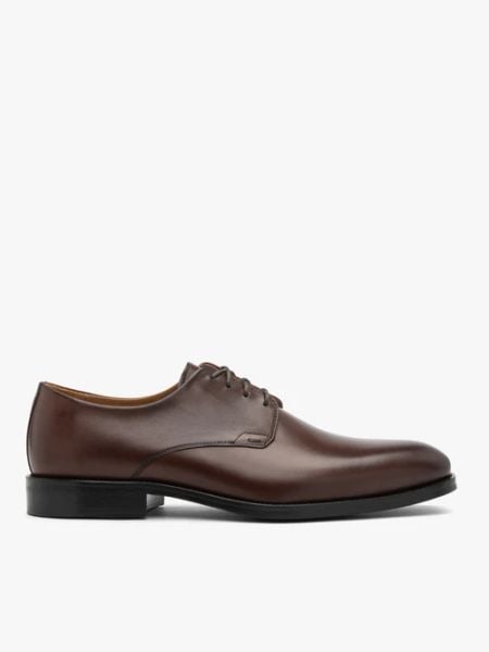 Brązowe eleganckie półbuty. Brązowe półbuty męskie Ryłko, bez wzorów, ze skóry, bez obcasa, bez zapięcia. Za 729.99 zł.