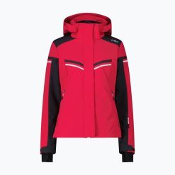 Kurtka narciarska damska CMP 35W0196 Zip Hood. Czerwone kurtki sportowe damskie CMP, na zimę, bez wzorów, bez ramiączek, bez kaptura, narciarskie. Za 769.99 zł.