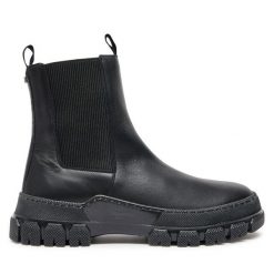 Sztyblety Weekend Max Mara. Czarne botki damskie Weekend Max Mara, bez wzorów, bez obcasa, na płaskiej podeszwie, bez zapięcia. Za 1,549.00 zł.