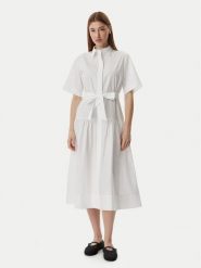 KARL LAGERFELD Sukienka koszulowa B2W13017 Biały Regular Fit. Białe sukienki damskie KARL LAGERFELD, bez wzorów, z bawełny, bez kołnierzyka, bez ramiączek, koszulowe. Za 1,299.00 zł.