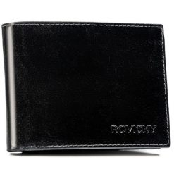 Portfel męski Rovicky N992-RPVT-BL czarny. Czarne portfele męskie ROVICKY, bez wzorów, ze skóry. Za 57.99 zł.