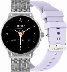 Smartwatch Gravity GT12-8 Srebrny (GT12-6). Szare zegarki smartwatch Gravity, bez wzorów. Za 166.62 zł.