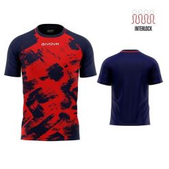 Koszulka Givova Art Interlock czerwono-niebieska, 2XS. Czerwone bluzki damskie Givova, xs, bez wzorów, z poliesteru, sportowe, bez kołnierzyka, bez ramiączek. Za 136.99 zł.