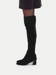 Lasocki Muszkieterki CEO-HMS3022-08 Czarny. Czarne kozaki damskie Lasocki, bez wzorów, z materiału, bez obcasa, na słupku, bez zapięcia. Za 299.99 zł.