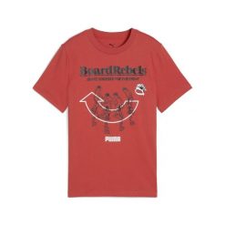 Młodzieżowa koszulka Mid 90s z grafiką PUMA Red Fire. Czerwona bluzki damskie Puma, m, bez wzorów, z gumy, młodzieżowe, bez kołnierzyka, bez ramiączek. Za 84.30 zł.