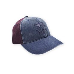 Czapka baseballowa unisex Barcelona. Niebieskie czapki damskie FC BARCELONA, bez wzorów, sportowe. W wyprzedaży za 111.78 zł.