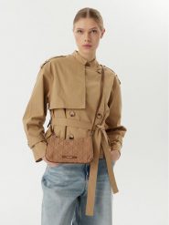 Calvin Klein Torebka Emblem Aop LV04F1164G Brązowy. Brązowe listonoszki damskie Calvin Klein, bez wzorów, z materiału, bez dodatków. Za 329.99 zł.