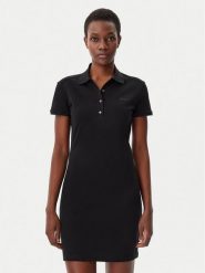 Lacoste Sukienka codzienna EF5473 Czarny Slim Fit. Czarne sukienki damskie Lacoste, na co dzień, bez wzorów, z bawełny, bez kołnierzyka, bez ramiączek, proste. Za 379.99 zł.