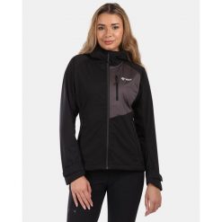 Damska kurtka softshell Kilpi BELTRA-W. Czarne kurtki sportowe damskie Kilpi, l, bez wzorów, z softshellu, bez ramiączek, bez kaptura, trekkingowe. Za 422.05 zł.