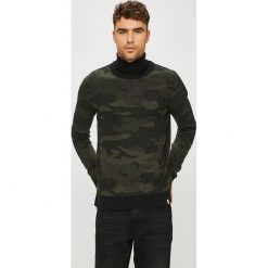 Jack & Jones - Sweter. Czarne swetry męskie Jack & Jones, m, bez wzorów, z bawełny, bez kołnierzyka, bez ramiączek. W wyprzedaży za 119.90 zł.
