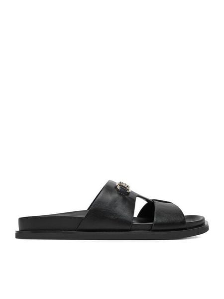 Nine West Klapki CEO-JDNW-05 Czarny. Czarne klapki damskie Nine West, bez wzorów, ze skóry, bez obcasa, bez zapięcia. Za 169.99 zł.