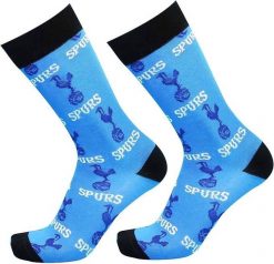 Skarpety Tottenham Hotspur - licencjonowane. Niebieskie skarpety męskie TOTTENHAM HOTSPUR, bez wzorów, z bawełny. Za 53.99 zł.