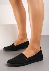 Czarne Klasyczne Wsuwane Tenisówki na Płaskiej Podeszwie Glariella. Czarne trampki i tenisówki damskie Born2be, bez wzorów, z jeansu, bez zapięcia. Za 44.99 zł.