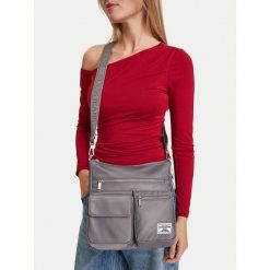 Torebka Guess Jeans. Szare listonoszki damskie Guess Jeans, z aplikacjami, z jeansu, bez dodatków. Za 179.99 zł.