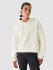 4F Bluza dresowa z kapturem damska 4F x Anna Lewandowska - biała XS. Białe bluzy damskie 4F, xs, bez wzorów, z bawełny, klasyczne, bez ramiączek, z kapturem. W wyprzedaży za 139.99 zł.