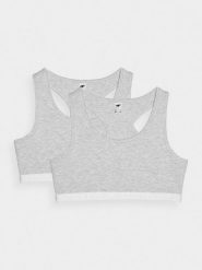 4F Biustonosz bawełniany (2-pack) damski - szary S. Szare bielizna sportowa damska 4F, s, bez wzorów, z bawełny. W wyprzedaży za 59.99 zł.