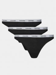 Calvin Klein Underwear Komplet 3 par stringów 000QD5209E Czarny. Czarne majtki damskie Calvin Klein Underwear, z bawełny. Za 119.99 zł.