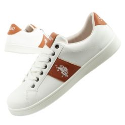 Buty trampki sneakersy męskie U.S. Polo Assn. Białe trampki męskie U.S. Polo Assn., bez wzorów, eleganckie, bez zapięcia. Za 169.00 zł.