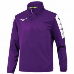 Bluza Mizuno Nara TT. Fioletowe bluzy męskie Mizuno, bez wzorów, sportowe, bez ramiączek, bez kaptura. Za 191.00 zł.