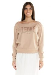 Bluza z kaptur na co dzień na siłownię. Niebieskie bluzy damskie LEONE 1947 APPAREL, bez wzorów, z dresówki, bez ramiączek, bez kaptura. Za 84.16 zł.