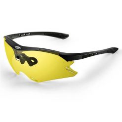 Okulary przeciwsłoneczne UV400 AntiUV w kolorze czarnym / żółte soczewki. Czarne okulary przeciwsłoneczne damskie WEST BIKING. Za 71.60 zł.