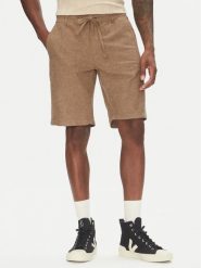 Lindbergh Szorty materiałowe 30-508003 Beżowy Relaxed Fit. Brązowe szorty męskie Lindbergh, bez wzorów, ze lnu. Za 149.99 zł.
