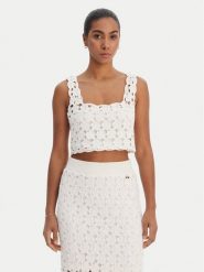 Fracomina Top FR26ST4017K488R6 Écru Regular Fit. Topy damskie Fracomina, m, bez wzorów, z bawełny, bez kołnierzyka, bez ramiączek. Za 369.99 zł.