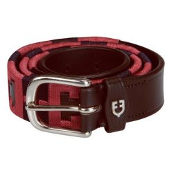 Skórzany pasek do jazdy konnej z geometrycznym wzorem. Brązowe paski męskie EQUESTRO. Za 214.96 zł.