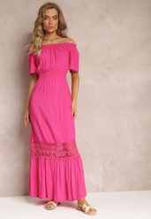 Różowa Sukienka Maxi Hiszpanka z Wiskozy Millore. Czerwone sukienki damskie Renee, l, z aplikacjami, z wiskozy, bez kołnierzyka, bez ramiączek, maxi. Za 54.99 zł.