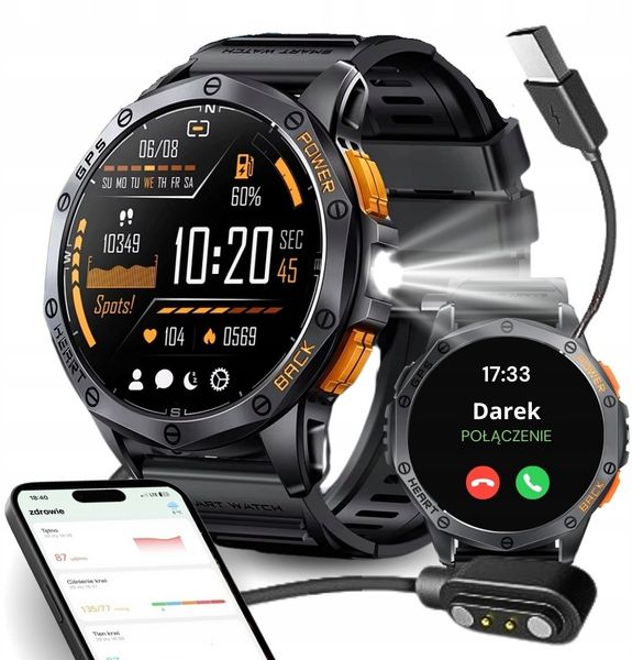 Smartwatch VESS K67 Czarny. Czarne zegarki smartwatch VESS, bez wzorów. Za 219.90 zł.