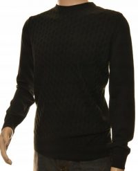 Sweter sweterek męski czarny z kaszmiru i wełny merynosów M 540. Czarne swetry męskie Leccos, m, bez wzorów, z kaszmiru, bez kołnierzyka, bez ramiączek. Za 89.99 zł.