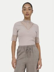 ONLY Bluzka Tilde 15335353 Beżowy Slim Fit. Brązowe bluzki damskie ONLY, xl, bez wzorów, z wiskozy, bez kołnierzyka, bez ramiączek. Za 119.99 zł.