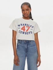Wrangler T-Shirt 112350277 Écru Regular Fit. T-shirty damskie Wrangler, l, bez wzorów, z bawełny, bez kołnierzyka, bez ramiączek. Za 79.99 zł.