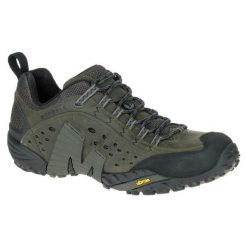 Buty trekkingowe Męskie Merrell INTERCEPT Castle Rock. Zielone buty zimowe męskie Merrell, bez wzorów, bez obcasa, bez zapięcia. Za 539.99 zł.